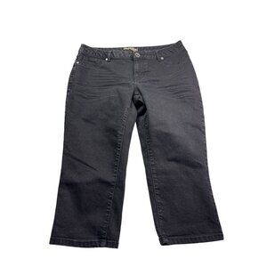 Vintage Y2K DJ Jeans Womens Black Denim Capri Pants Size 12